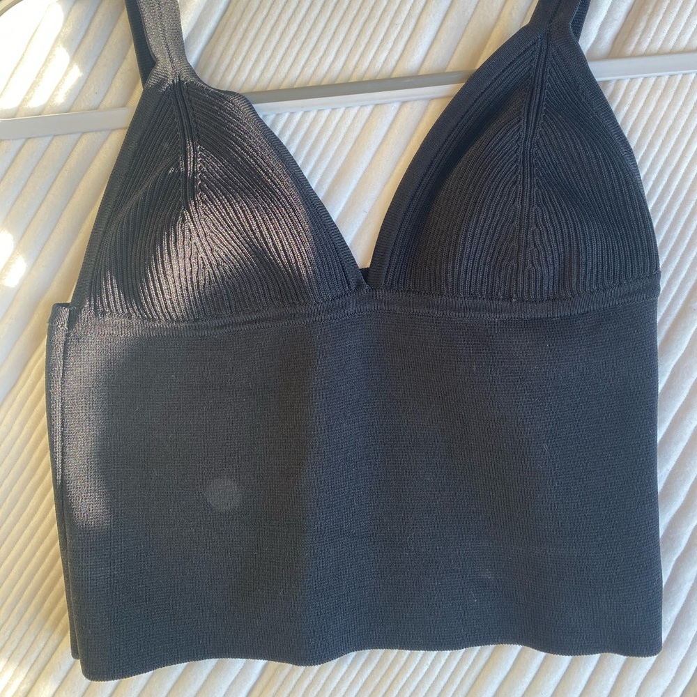Black Zara Going out Ribbed Tank